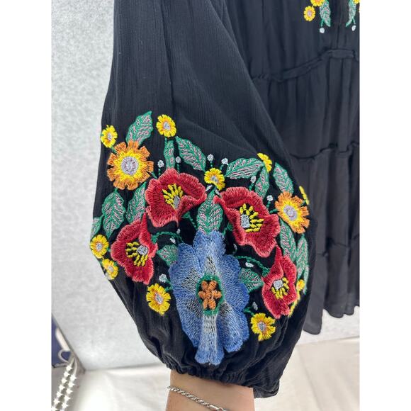 Free People Women's sz XS Oversized Spell On You Embroidered Dress Tunic BOHO - Picture 5 of 12